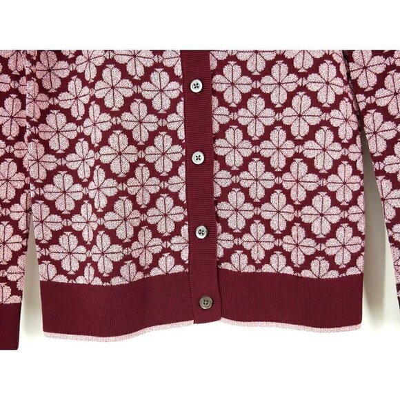 NWT Kate Spade Flower Cardigan in Deep Fig Purple XXS - Picture 4 of 5